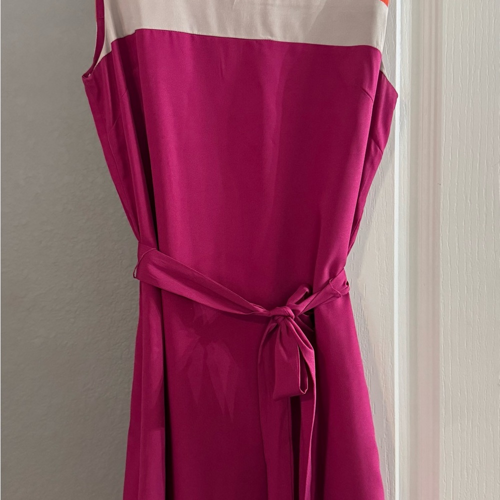 Banana Republic Pink and Cream Midi Dress